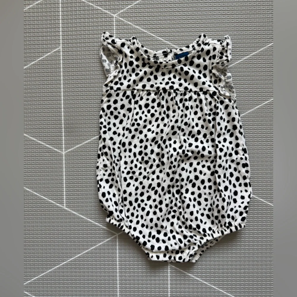 Old navy|Baby girl White and Black Spotted bubble romper,3-6M,boho summer style•
